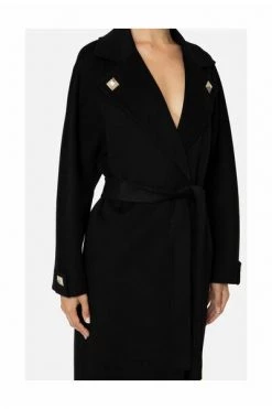 Elisabetta Franchi Trenchcoats & Mantels Belted Coats Black -Elisabetta Franchi Winkel 66cb4b7957ce6ebf002f52b1a9f1e330