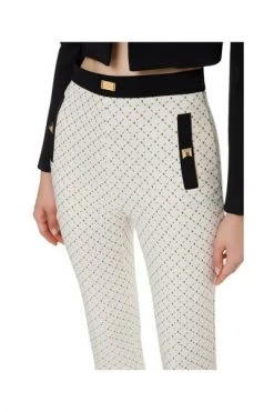Elisabetta Franchi Flared Jeans FLARED TROUSERS WITH STUDS PRINT White 7 Elisabetta Franchi Flared Jeans FLARED TROUSERS WITH STUDS PRINT White -Elisabetta Franchi Winkel 6706ce10240f67fe4965b004f33678fd