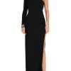Elisabetta Franchi Jurken Red Carpet Dress With Studded High Collar Black