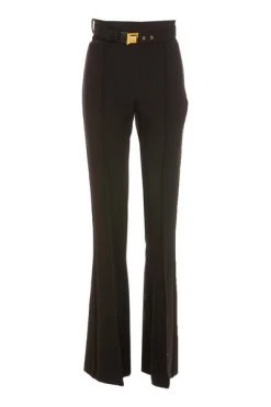 Elisabetta Franchi Wijde Broeken Wide Trousers Black -Elisabetta Franchi Winkel 6739c084871abd983f4160be3eac5081