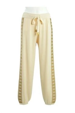 Elisabetta Franchi Sweatpants Sport Trousers Beige
