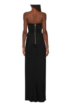 Elisabetta Franchi Jurken Red Carpet Draped Dress With Slit Black -Elisabetta Franchi Winkel 68900e795365c6e55d15da17917da99e