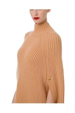 Elisabetta Franchi Coltruien High-necked Cap With Studs Beige