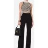 Elisabetta Franchi Wijde Broeken PALAZZO TROUSERS Black