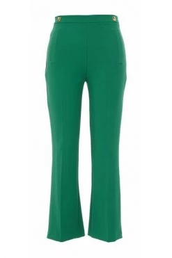 Elisabetta Franchi Wijde Broeken Trousers Green