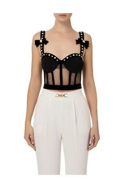 Elisabetta Franchi Sleeveless Tops Black 5 Elisabetta Franchi Sleeveless Tops Black -Elisabetta Franchi Winkel 6ad1c07f79a82e77d618e4c3b1c7a850