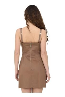 Elisabetta Franchi Casual Jurken Utility Chic Dress In Cotton Brown