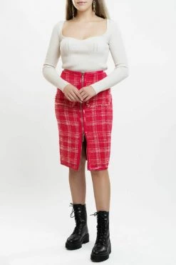 Elisabetta Franchi Midirokken Skirt Pink