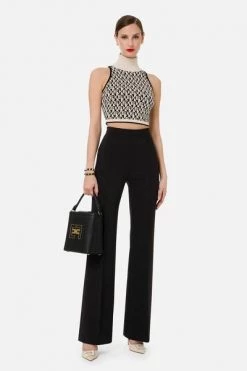 Elisabetta Franchi Wijde Broeken Wide Trousers Black 9 Elisabetta Franchi Wijde Broeken Wide Trousers Black -Elisabetta Franchi Winkel 6c2189603f620fe5ed998573c59d38ca