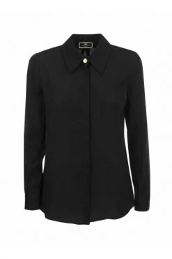 Elisabetta Franchi Longsleeve Shirts Slip Line Georgette Shirt Black -Elisabetta Franchi Winkel 6c234f50b03955186cd56a138b3e0bf2