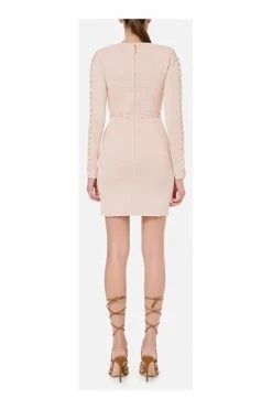 Elisabetta Franchi Casual Jurken Laced Mini Dress Beige