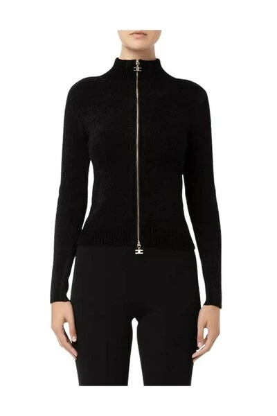 Elisabetta Franchi Hoodies & Sweatvesten Zip-throughs Black 2 Elisabetta Franchi Hoodies & Sweatvesten Zip-throughs Black - Afbeelding 2