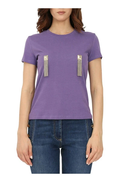 Elisabetta Franchi T-shirts T-shirt Purple 3 Elisabetta Franchi T-shirts T-shirt Purple - Afbeelding 3