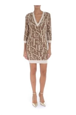 Elisabetta Franchi Casual Jurken Dresses Beige -Elisabetta Franchi Winkel 6d0b5aa09a46b0c191c481436a1c5ecd