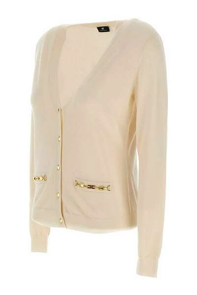 Vesten Elisabetta Franchi Sweaters White Beige 4 Vesten Elisabetta Franchi Sweaters White Beige - Afbeelding 4