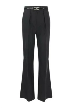 Elisabetta Franchi Chino's Palazzo Trousers Black