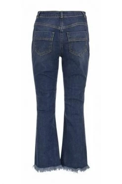 Elisabetta Franchi Flared Jeans Frayed Bottom Jeans Blue