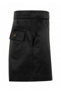 Elisabetta Franchi Korte Broeken High-waist Satin Shorts Black
