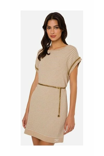 Elisabetta Franchi Casual Jurken Short Dresses Beige 2 Elisabetta Franchi Casual Jurken Short Dresses Beige - Afbeelding 2