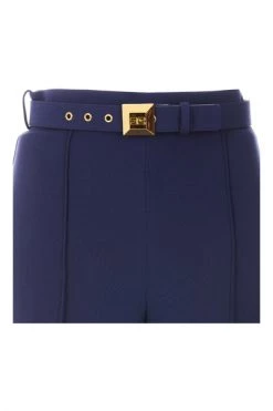 Elisabetta Franchi Pantalons Flared Trousers Blue -Elisabetta Franchi Winkel 6e68c3044a12a5b1dec8a11f490a40e2