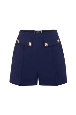 Elisabetta Franchi Korte Broeken Shorts With Studs Blue -Elisabetta Franchi Winkel 6e6c62c5b792b629748c5e6b9e9efe65