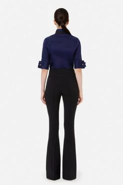 Elisabetta Franchi Wijde Broeken Wide Trousers Black -Elisabetta Franchi Winkel 6eb22453c13c114530a5577557abedaf