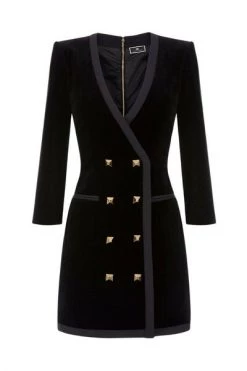 Elisabetta Franchi Casual Jurken Short Dresses Black -Elisabetta Franchi Winkel 6ec0eedae6ec3d4c74e2f94b89eab662