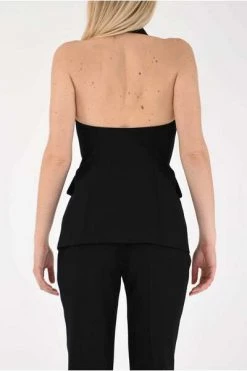 Elisabetta Franchi Bodywarmers Waistcoat With Lapels Black