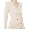 Elisabetta Franchi Casual Jurken Dress With Crossed Chains Beige