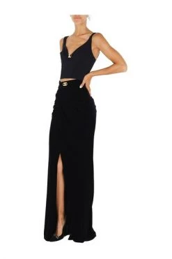 Elisabetta Franchi Maxi Rokken Skirt GO48527E2 Black -Elisabetta Franchi Winkel 6f2bd22ed86bee89e25708abf834d88b