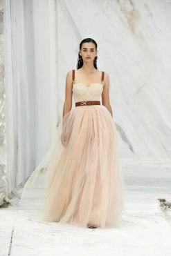 Elisabetta Franchi Casual Jurken Red Carpet Dress With Leather Details Pink -Elisabetta Franchi Winkel 70491ebc158844da9b2da2f6dc9f27cf