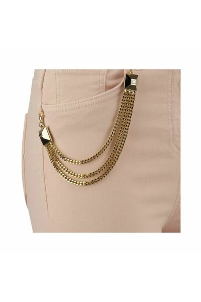 Elisabetta Franchi Skinny Jeans With Chain Pink 2 Elisabetta Franchi Skinny Jeans With Chain Pink - Afbeelding 2