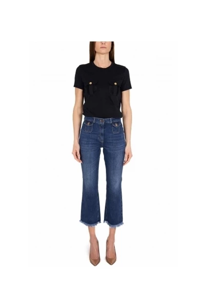 Elisabetta Franchi Cropped Jeans Blue 1 Elisabetta Franchi Cropped Jeans Blue