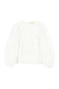 Elisabetta Franchi Blouses EFCA149-XE004 Long Sleeve Shirts White