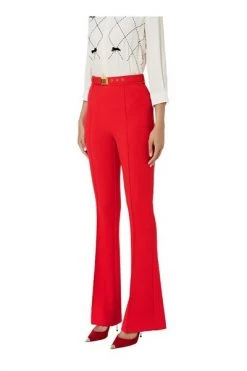 Elisabetta Franchi Wijde Broeken Wide Trousers Red