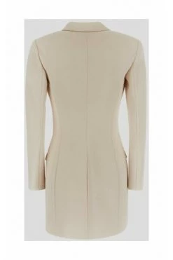 Elisabetta Franchi Casual Jurken Velvet Logo Blazer Dress Beige -Elisabetta Franchi Winkel 71807e92fce3291da6ca012085783fd8