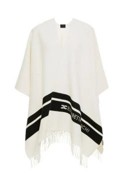 Elisabetta Franchi Poncho's Capes White -Elisabetta Franchi Winkel 720ed4abceb3b6f367c1dfd24dbb359c