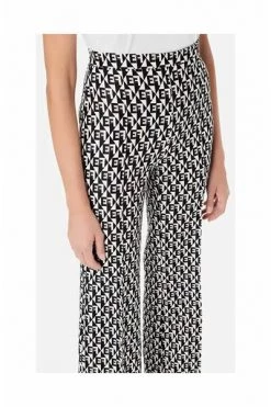 Elisabetta Franchi Wijde Broeken Wide Trousers Black