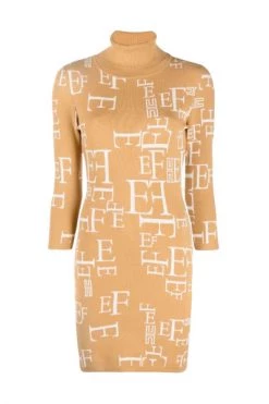 Elisabetta Franchi Casual Jurken Logo Dress Orange