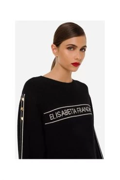 Elisabetta Franchi Sweaters Round-neck Knitwear Black -Elisabetta Franchi Winkel 747d275e66d1be451740988ae6af71ef