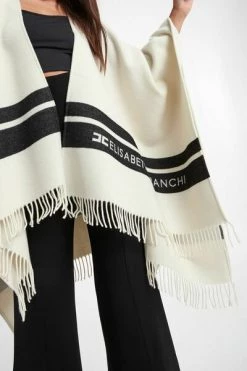 Elisabetta Franchi Poncho's Capes White