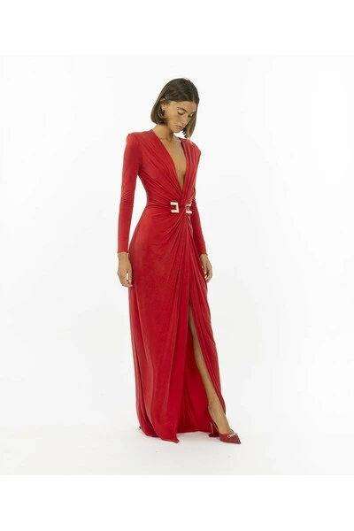 Elisabetta Franchi Feestjurken Party Dresses Red 5 Elisabetta Franchi Feestjurken Party Dresses Red - Afbeelding 5
