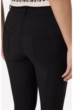 Elisabetta Franchi Pantalons Five-Pocket Denim Trousers With Studs Black