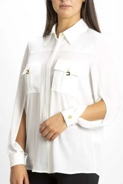 Elisabetta Franchi Longsleeve Shirts SHIRT Beige -Elisabetta Franchi Winkel 76da1e3d898f85a503e0597e36c30077