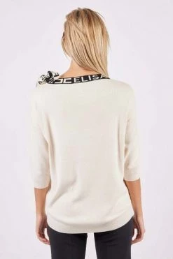 Elisabetta Franchi Sweaters Round-neck Knitwear Beige -Elisabetta Franchi Winkel 7725505eeebb1c9d68c753d48acdc450