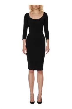 Elisabetta Franchi Casual Jurken Midi Stretch Dress Black