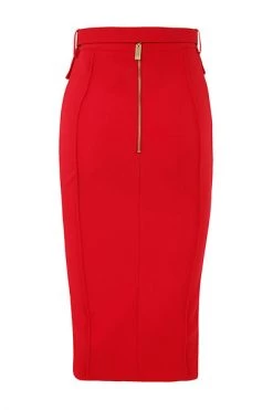 Elisabetta Franchi Midirokken Midi Skirt Red -Elisabetta Franchi Winkel 7879c418bbdb4f248d7af4d01bad6f68