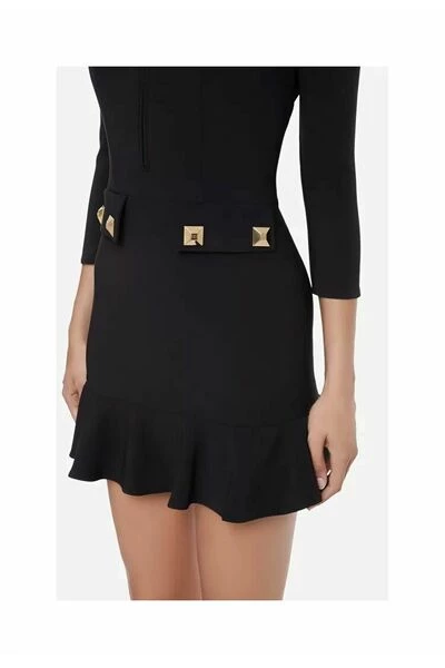 Elisabetta Franchi Casual Jurken Short Dresses Black 1 Elisabetta Franchi Casual Jurken Short Dresses Black