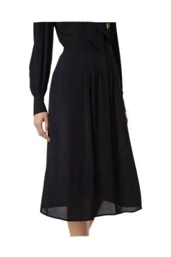 Elisabetta Franchi Casual Jurken Georgette Dress With Foulard Scarf Black -Elisabetta Franchi Winkel 794c4ba410a1c9c0d50bab56f2d9577d