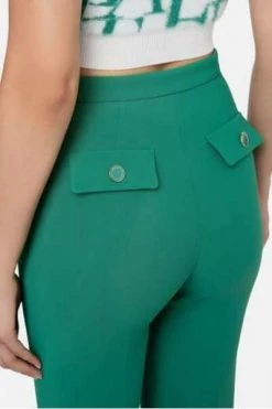 Elisabetta Franchi Chino's Straight Trousers Green -Elisabetta Franchi Winkel 797387912ae3b9b847e7d0ca07ee48d8